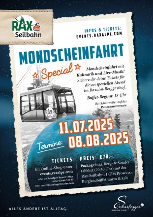 Mondscheinfahrt Special 2025, © Scharfegger's Raxalpen Resort