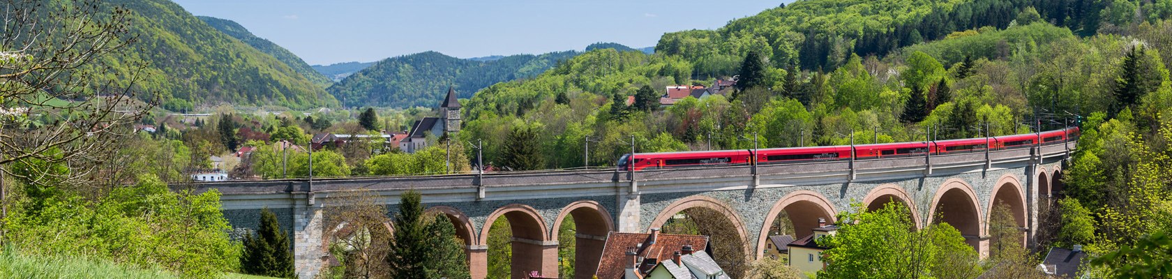 UNESCO Weltkulturerbe Semmeringeisenbahn in Payerbach, © Wiener Alpen / Franz Zwickl