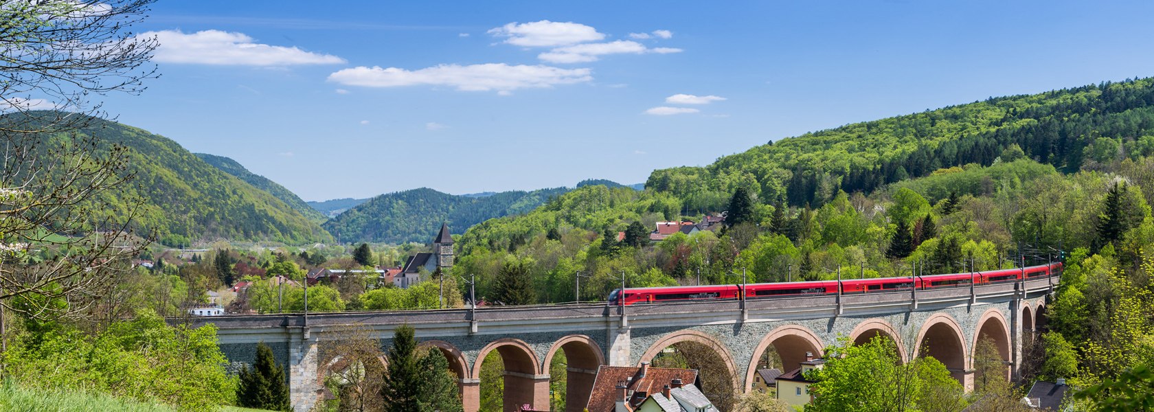 UNESCO Weltkulturerbe Semmeringeisenbahn in Payerbach, © Wiener Alpen / Franz Zwickl